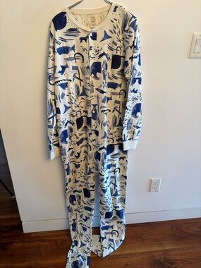 Unisex Modern Print Hipster Fisherman Farm patterned Onesie Pyjamas size XL